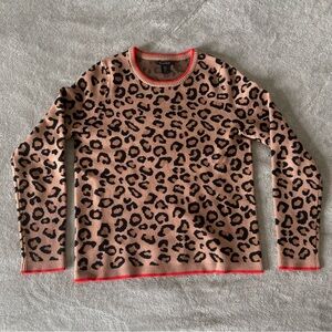 Tahari- Leopard Print Sweater with Red Accents